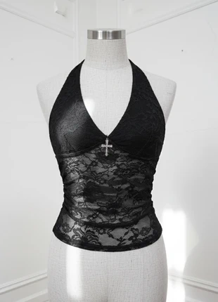 Top halter dentelle noire gothique, brand: friperie, condition: Very good, size: M / 38 / 10, €24.99, €26.94 includes Buyer Protection