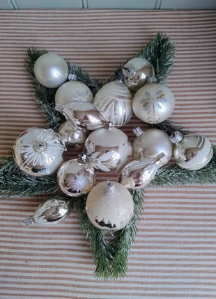 Prachtig! Set 15x vintage kerstbal zilver wit, merk: Vintage, staat: Heel goed, € 24,50, € 26,43 inclusief Kopersbescherming Pro