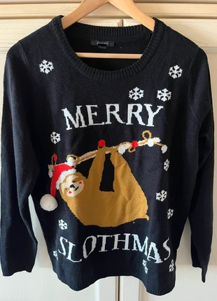 Maglione di Natale Esmara taglia M “Merry Slothmas” con bradipo, marke: Esmara, zustand: Sehr gut, größe: M / 38 / 10, 6,00 €, 7,00 € inklusive Vinted-Käuferschutz