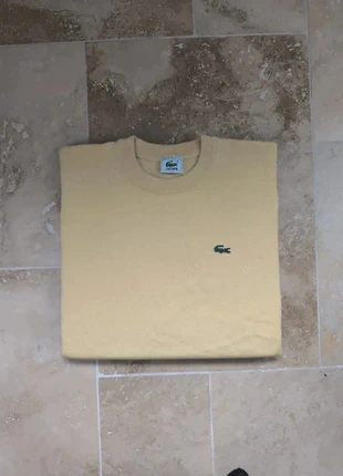 Pull col rond Lacoste - homme XXL coupe boxy - Jaune pâle - laine/acrylique, marque: Lacoste, état: Très bon état, taille: XXL, 40,00 €, 42,70 € Protection acheteurs (Pro) incluse