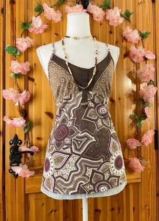 Boho Halter Cotton Top | Crochet Back | Vintage Patchwork Print | 886., brand: Boho Chic, condition: Very good, size: XL / 42 / 14, €16.00, €17.50 includes Buyer Protection