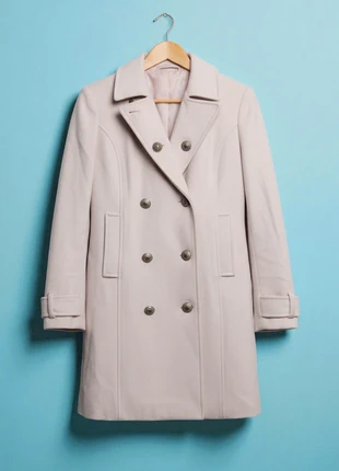 Newhouse – Chic & Sophisticated Rose 75% Wool & 5% Cashmere Double-Breasted Coat – S 🎀🌿, marque: New House, état: Très bon état, taille: S / 36 / 8, 79,90 €, 84,60 € Protection acheteurs incluse