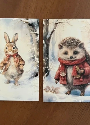 SALE! Set van 2 dubbele wenskaarten 'Nostalgisch' inclusief enveloppen, staat: Nieuw met prijskaartje, € 1,00, € 1,75 inclusief Kopersbescherming