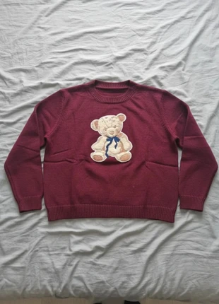 Pull Rouge Bordeaux Ours Brodé Style Vintage Doux Automne Hiver, brand: Vintage Dressing, condizioni: Ottime, taglia: M / IT 42 / EU 38, €49.99, €53.19 include la Protezione acquisti