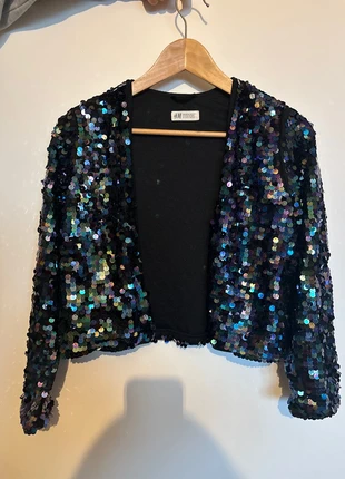 Veste à paillettes/ sequins, marque: H&M, état: Très bon état, taille: 12 ans / 152 cm, 4,00 €, 4,90 € Protection acheteurs incluse