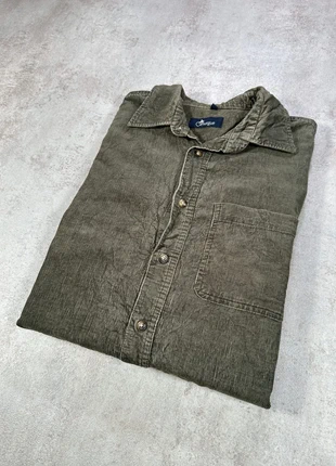 Chemise Vintage En Velours Côtelé / Corduroy Camarge kaki texture relief taille L, merk: Vintage Dressing, staat: Heel goed, maat: L, € 20,00, € 21,70 inclusief Kopersbescherming Pro