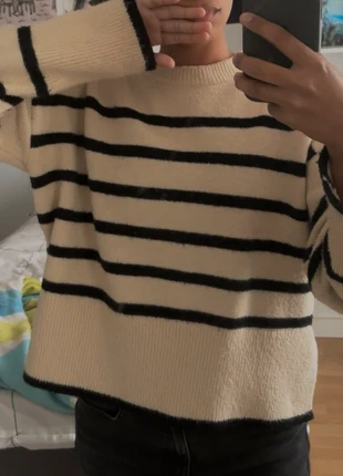 Pull marinière beige et noir, brand: Jennyfer, condition: Very good, size: XS / 34 / 6, €7.00, €8.05 includes Buyer Protection