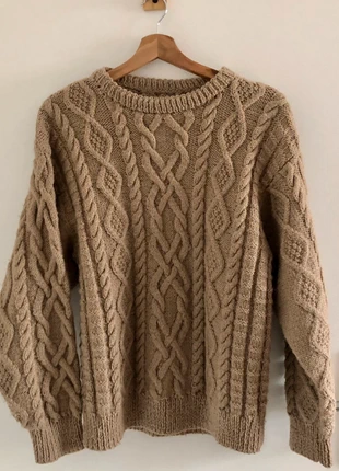 Pull marron clair torsadé fait main, brand: Fait Main, condition: Very good, size: M / 38 / 10, €15.00, €16.45 includes Buyer Protection