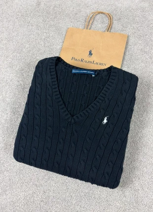 Pull Col Rond Torsadé Ralph Lauren / Cable Knit M Noir Femme | Logo Brodé | Old Money RAJ2C42, marque: Ralph Lauren, état: Très bon état, taille: M / 38 / 10, 50,40 €, 53,62 € Protection acheteurs incluse