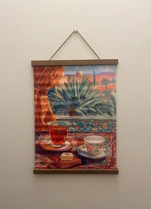 Poster – Desert Tea Terrace Scene, brand: Art, condition: New, £7.00, £8.05 includes Buyer Protection