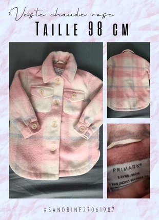 Veste chaude rose 🦄 Taille 98 cm 🦄 Primark, brand: Primark, condition: Very good, size: 3 years / 98 cm, €5.00, €5.95 includes Buyer Protection