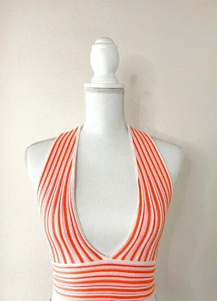 Black Fashion - Crop Top Rayé À Nouer Au Dos - Couleur Saumon - Taille L, marque: Black Fashion, état: Neuf avec étiquette, taille: L / 40 / 12, 9,00 €, 10,15 € Protection acheteurs (Pro) incluse