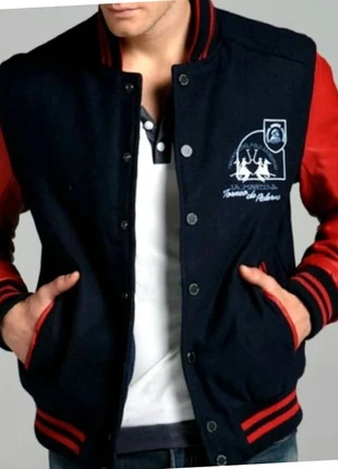 Blouson Teddy La Martina Vintage Y2K Bleu Marine/Rouge, marke: Vintage Dressing, zustand: Sehr gut, größe: XL, 37,00 €, 39,55 € inklusive Vinted-Käuferschutz