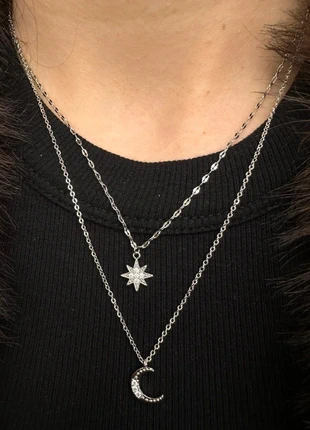 🌺 Superbe Double Colliers en Argent S925 Serti De Pierres Cubiques De Zircons, staat: Heel goed, € 17,90, € 19,50 inclusief Kopersbescherming