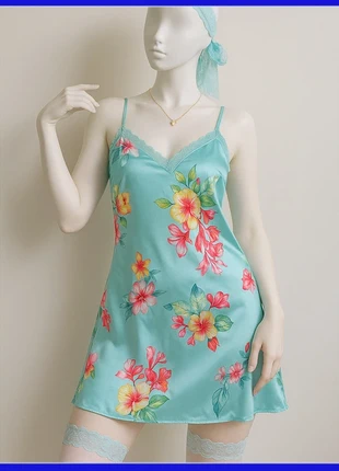 Babydoll Sottoveste Intimo Lingerie Yamamay in Raso Azzurro a Fiori Tg S/M Sexy Lolita Coquette, brand: yamamay, condizioni: Ottime, taglia: S / IT 40 / EU 36, €10.00, €11.20 include la Protezione acquisti