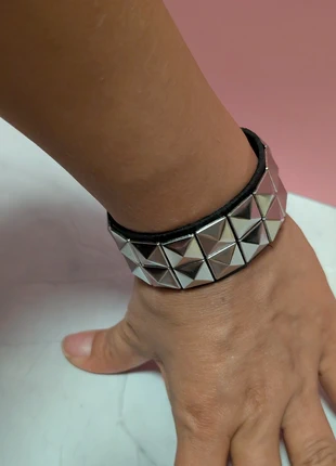 Vintage Gothic Punk Biker Doppel Pyramiden Nieten PU Leder Armband Bracelet, brand: Punk, condizioni: Nuovo con cartellino, €8.90, €10.05 include la Protezione acquisti