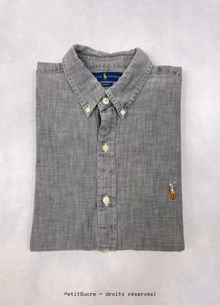 Chemise Ralph Lauren Homme Grise coupe Slim fit Authentique - Taille M #1490, brand: Ralph Lauren, condition: Very good, size: M, €44.90, €47.85 includes Buyer Protection Pro