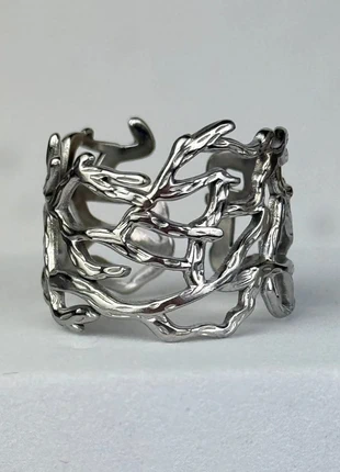 Bague Argentée Corail Ajustable En Acier Inoxydable, marque: CHROME, état: Très bon état, taille: Ajustable, 12,00 €, 13,30 € Protection acheteurs (Pro) incluse