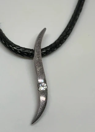 Unmmarked 925 Sterling Silver Vintage Charm Pendant Cord Necklace, brand: 925 Silver, condition: Good, £7.50, £8.58 includes Buyer Protection