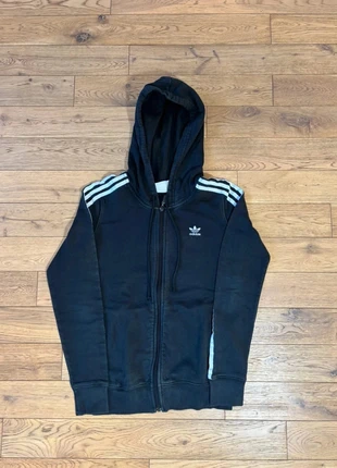 Pull zippé adidas enfant noir à bande, marque: adidas, état: Très bon état, taille: 14 ans / 164 cm, 9,00 €, 10,15 € Protection acheteurs incluse