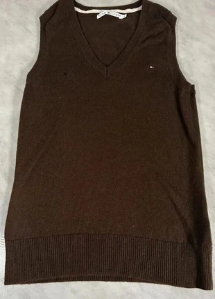 Pull sans manches Tommy Hilfiger laine marron homme S logo chic vintage Code 228N, marque: Tommy Hilfiger, état: Satisfaisant, taille: S, 12,00 €, 13,30 € Protection acheteurs (Pro) incluse