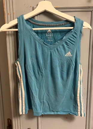 Addidas blue vintage sporty top, merk: adidas, staat: Goed, maat: L / 40 / 12, € 4,00, € 4,90 inclusief Kopersbescherming