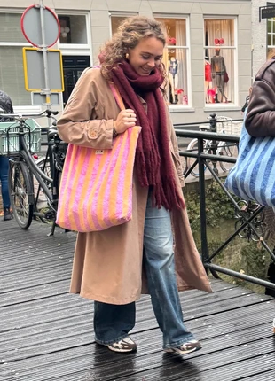 Totebag Alex (oranje/roze), merk: beppehobby, staat: Nieuw met prijskaartje, € 29,95, € 32,15 inclusief Kopersbescherming