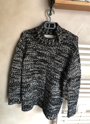 Pull col roulé chaud noir & blanc coton, marke: Zara, zustand: Gut, größe: M / 38 / 10, 7,00 €, 8,05 € inklusive Vinted-Käuferschutz