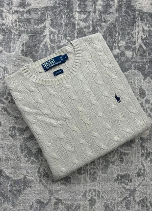 Pull Torsadé en Maille / Cable Knit RL / Ralph Lauren Gris Taille L - 100% Soie Silk, brand: Ralph Lauren, condition: Very good, size: L / 40 / 12, €55.00, €58.45 includes Buyer Protection Pro