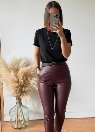 Leggings en cuir pantalon moulant bordeaux taille S, marke: MARINITI, zustand: Neu, größe: S / 36 / 8, 35,00 €, 37,45 € inklusive Vinted-Käuferschutz