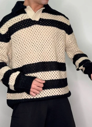 Polo invernale traforata oversize calda uomo, beige-nero, bz005, tg L. Nuovo con cartellino., marque: Polo invernale traforata, état: Neuf avec étiquette, taille: L, 16,95 €, 18,50 € Protection acheteurs incluse