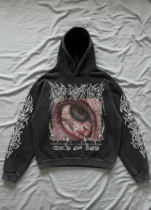 Hoodie noir graphic œil style gothic streetwear 2000s, marque: Vintage Dressing, état: Très bon état, taille: L, 56,99 €, 60,54 € Protection acheteurs incluse