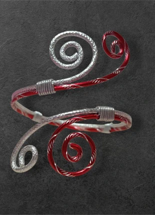 Rouge Bracciale bracelet pulsera regolabile arm cuff spiral red, marque: Vintage Dressing, état: Neuf sans étiquette, 8,20 €, 9,31 € Protection acheteurs incluse