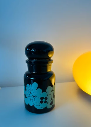 Flacon d’apothicaire vintage en verre noir décor floral – 22,5 cm, marque: BELGIUM, état: Très bon état, 9,99 €, 11,19 € Protection acheteurs incluse