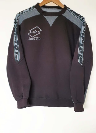 Lotto Retro Sweatshirt, Crewneck, Black/Gray, Embroidered Logos, Streetwear, Size M, marque: Lotto, état: Très bon état, taille: M, 24,90 €, 26,85 € Protection acheteurs incluse