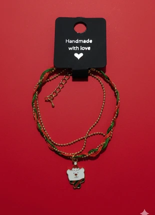 Bracelet de l'Avent / Noël - Ours Polaire, Vert, Rouge & Or, état: Neuf sans étiquette, 2,00 €, 2,80 € Protection acheteurs incluse