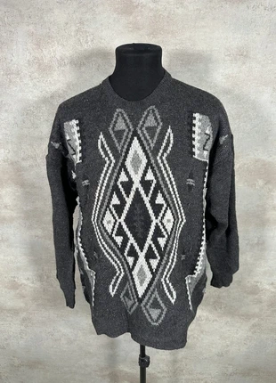 Pull Hiver Ethnic Vintage 80s 90s y2k Vintage gris foncé, brand: Vintage Dressing, condition: Very good, size: One size, €30.00, €32.20 includes Buyer Protection Pro