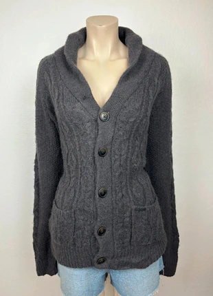 Scotch & Soda 100% Shetland wool cardigan L dark grey cable knit vintage shawl collar, brand: Scotch & Soda, condition: Very good, size: L, €24.95, €26.90 includes Buyer Protection