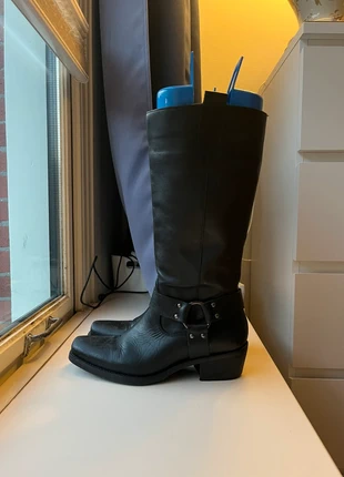 Leather black motorbike / cowboy boots - made in italy, merk: Made In Italy, staat: Heel goed, maat: 36, € 45,00, € 47,95 inclusief Kopersbescherming