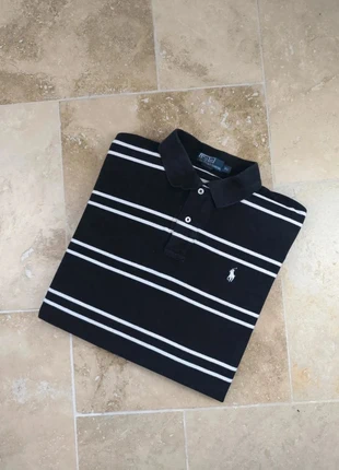 Polo Ralph Lauren - Homme XL coupe droite - Noir rayures blanches logo blanc - Coton piqué, marque: Ralph Lauren, état: Très bon état, taille: XL, 27,00 €, 29,05 € Protection acheteurs (Pro) incluse