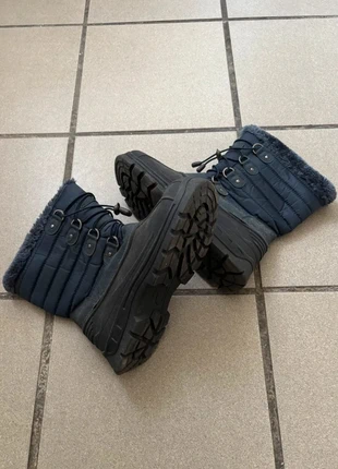 Boots de Neige Noir Bleu à Fourrure – Femme, Taille 38 (Moyen État), estado: Satisfactorio, tamaño: 38, 7,00 €, 8,05 € Protección al comprador incluida