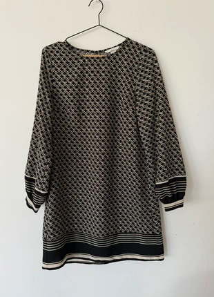 Robe tunique droite Noire et Beige à Motif Géométrique, brand: H&M, condizioni: Ottime, taglia: S / IT 40 / EU 36, €8.00, €9.10 include la Protezione acquisti