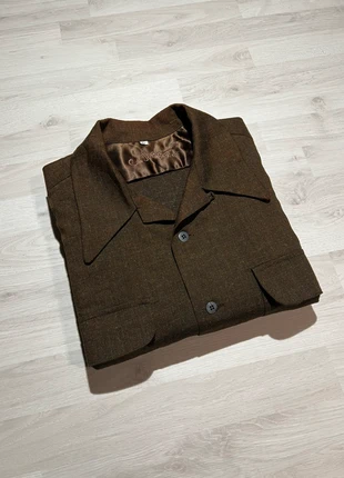 Chemise blazer vintage 70s C. Joseph N.Y – 100% laine made in USA – overshirt marron tweed, brand: Rare, condition: Good, size: L, €59.00, €62.65 includes Buyer Protection
