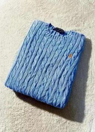 Pull torsadé bleu col rond Ralph Lauren - Taille S, brand: Ralph Lauren, condition: Very good, size: S / 36 / 8, €38.00, €40.60 includes Buyer Protection