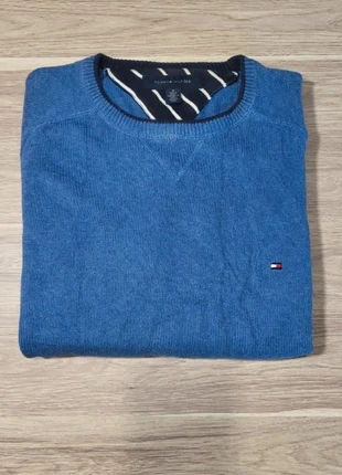 Pull Tommy Hilfiger bleu chiné – logo brodé – taille M Homme, marque: Tommy Hilfiger, état: Très bon état, taille: M, 22,00 €, 23,80 € Protection acheteurs incluse