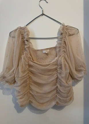 Haut manches bouffantes rose poudrée, marke: H&M, zustand: Sehr gut, größe: XXL / 44 / 16, 6,00 €, 7,00 € inklusive Vinted-Käuferschutz