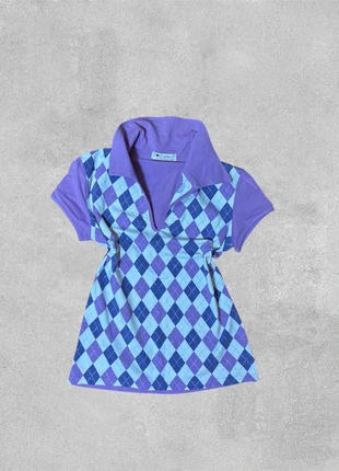 Polo moulant à losange y2k bicolore violet, marque: Vintage Dressing, état: Très bon état, taille: S / 36 / 8, 11,00 €, 12,25 € Protection acheteurs incluse