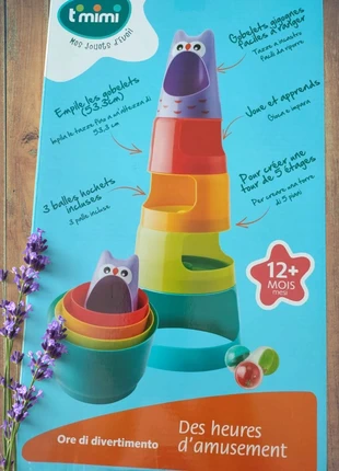 Hibou à empiler jeu d'éveil 12 mois, marque: t mimi, état: Très bon état, taille: 12-18 mois / 80 cm, 6,90 €, 7,95 € Protection acheteurs incluse