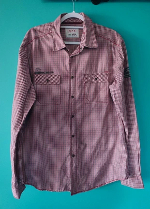 Chemise Esprit homme regular fit XL – vichy rouge & blanc – coton – casual chic, brand: Esprit, condition: Very good, size: XL, €19.90, €21.60 includes Buyer Protection Pro