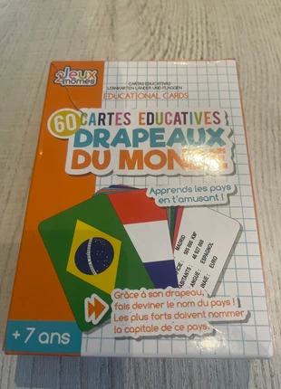 Cartes éducatives drapeaux, marke: 2 jeux momes, zustand: Sehr gut, größe: 7 Jahre / 122, 1,50 €, 2,28 € inklusive Vinted-Käuferschutz